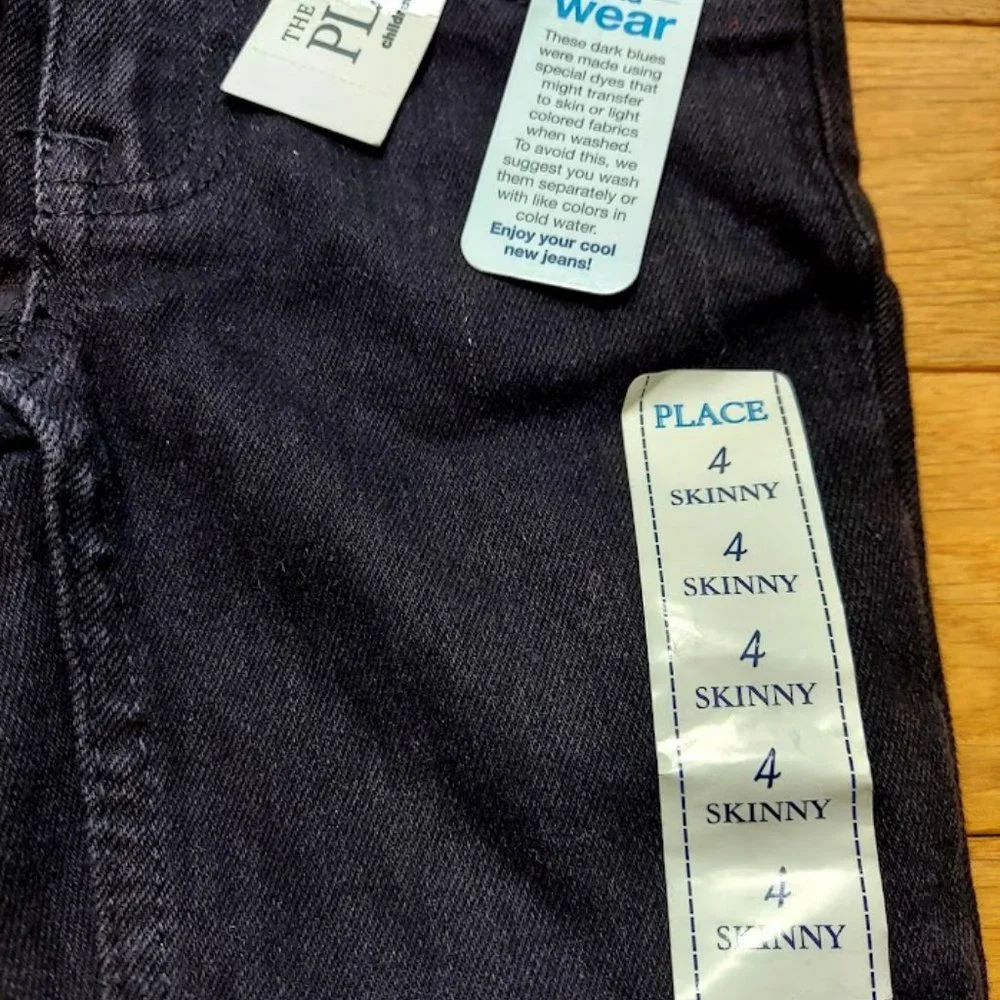 Bundle of‎ 2 Girl's Children's Place Jeans Size 4/4T New Blue Denim/Black Jeans